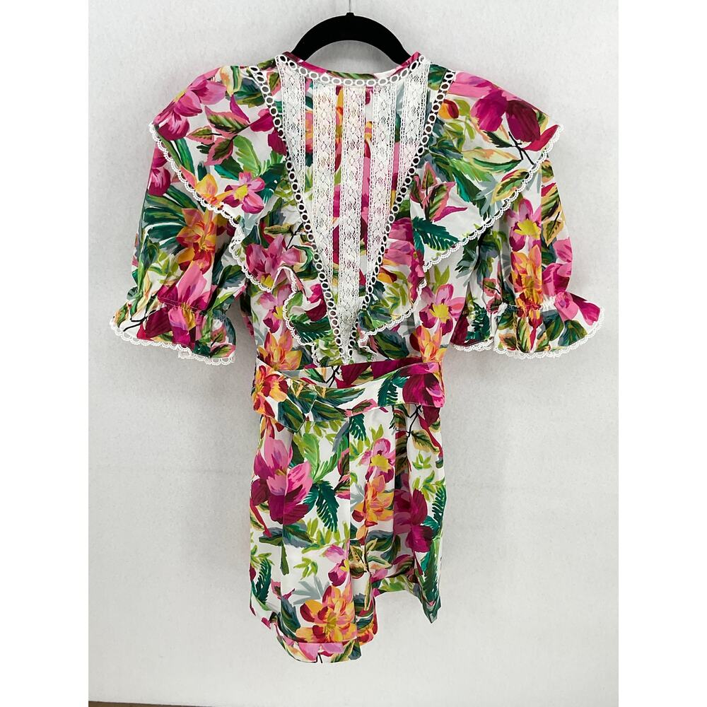 NWT Farm Rio Floral Painted Romper Belted w/ Pockets Women's XS - Picture 3 of 8